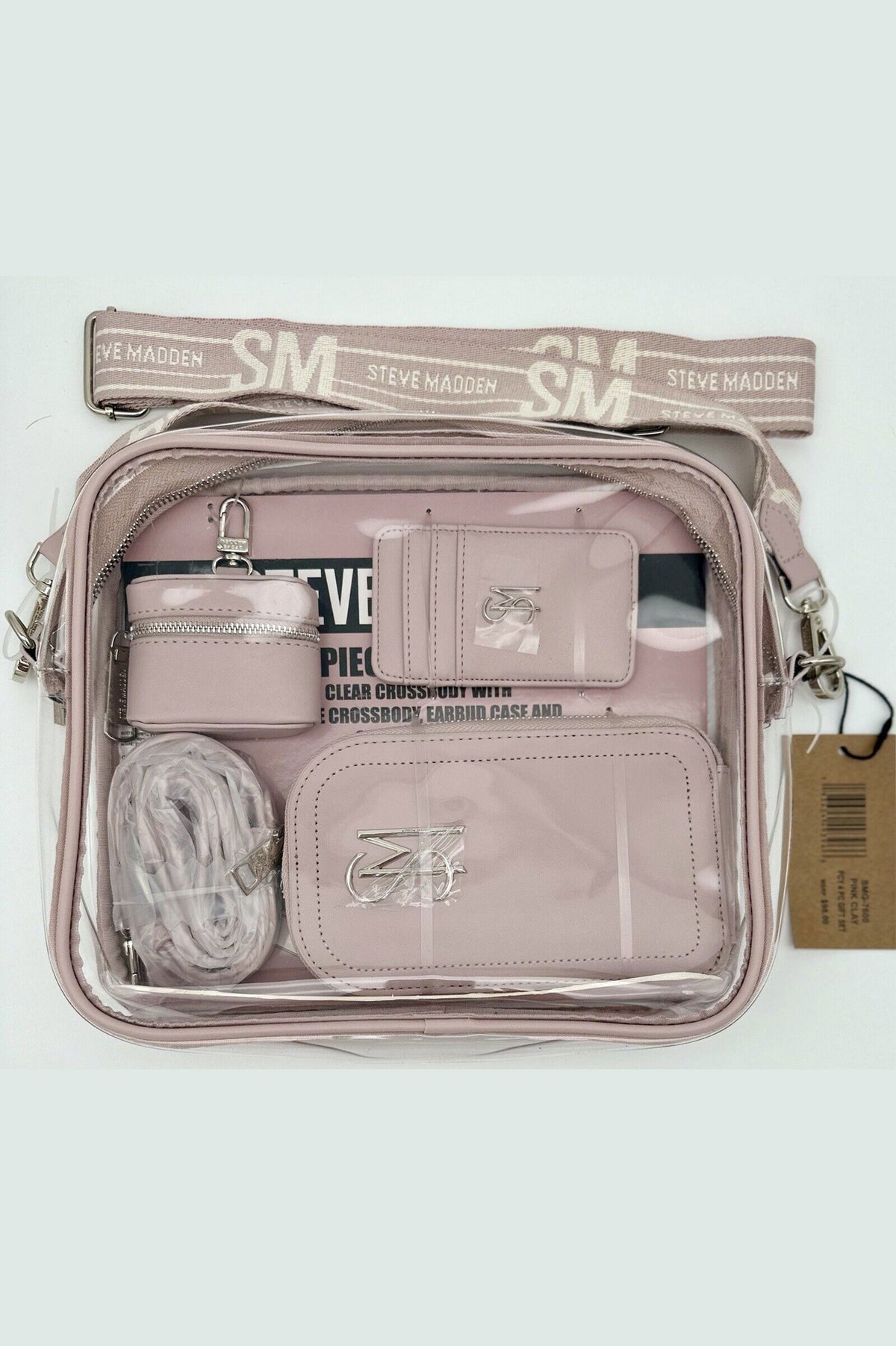 STEVE MADDEN 4 PC SET CLEAR CROSSBODY