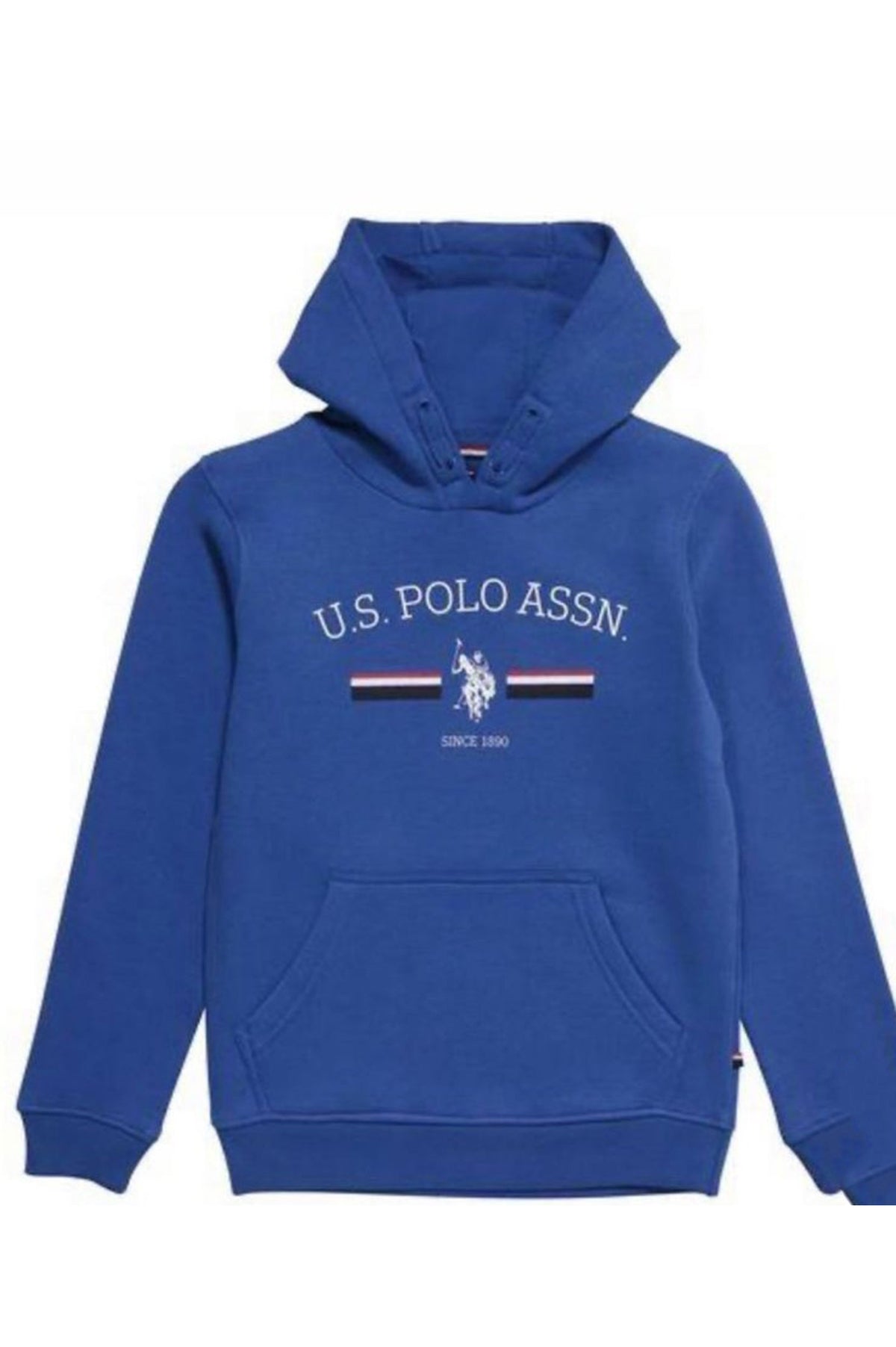 US POLO ASSN BOYS SPORT BLUE CREW HODDIE JUMPER