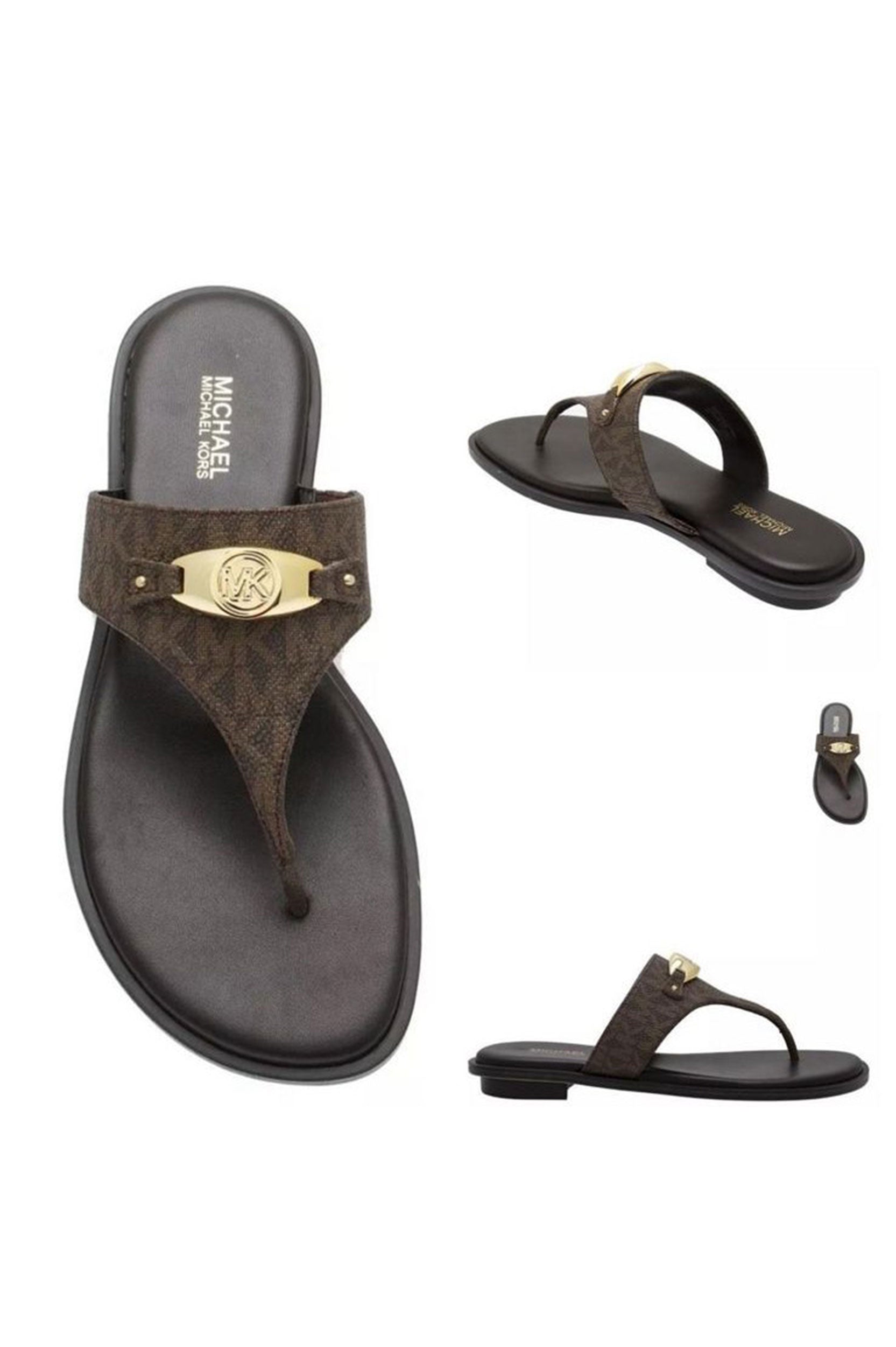 MICHAEL KORS LOGO FLAT SANDALS