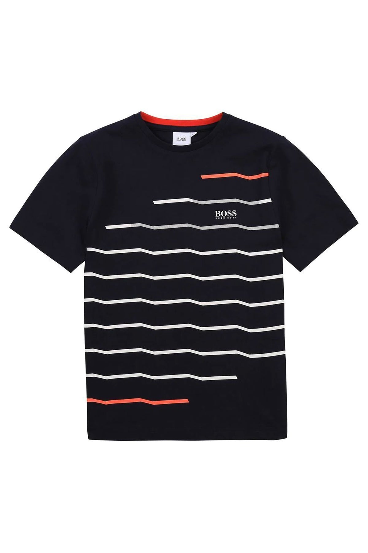 NAVY CONTRAST STRIPED T-SHIRT