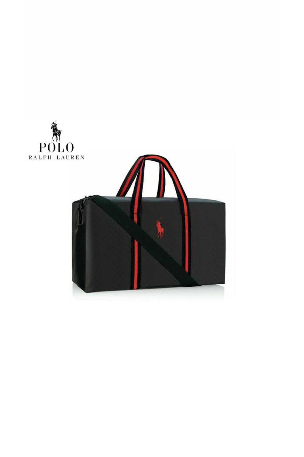 POLO RALPH LAUREN BLACK & RED WEEKEND TRAVEL GYM HOLDALL DUFFEL BAG