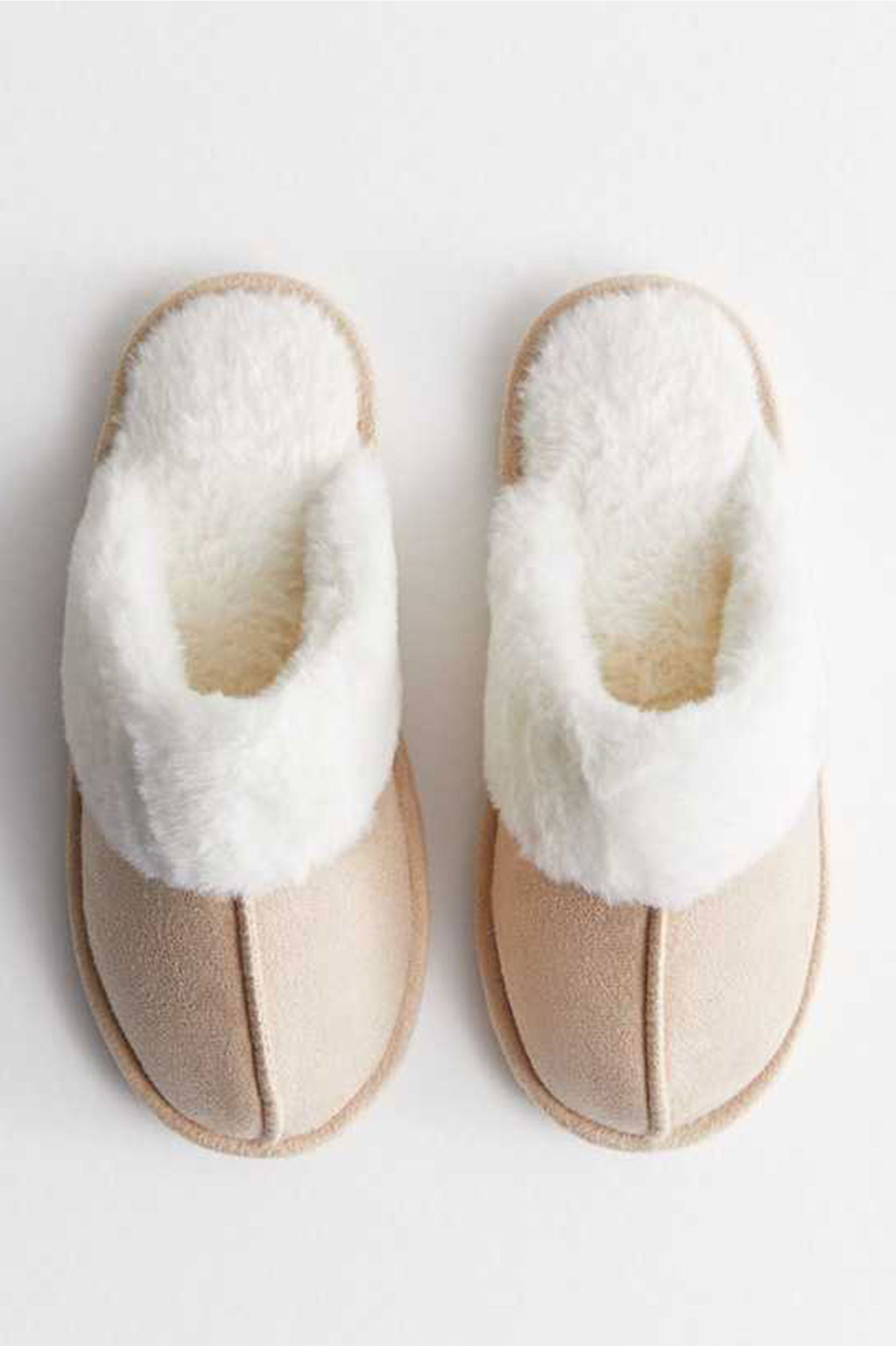 Cream Suedette Mule Slippers