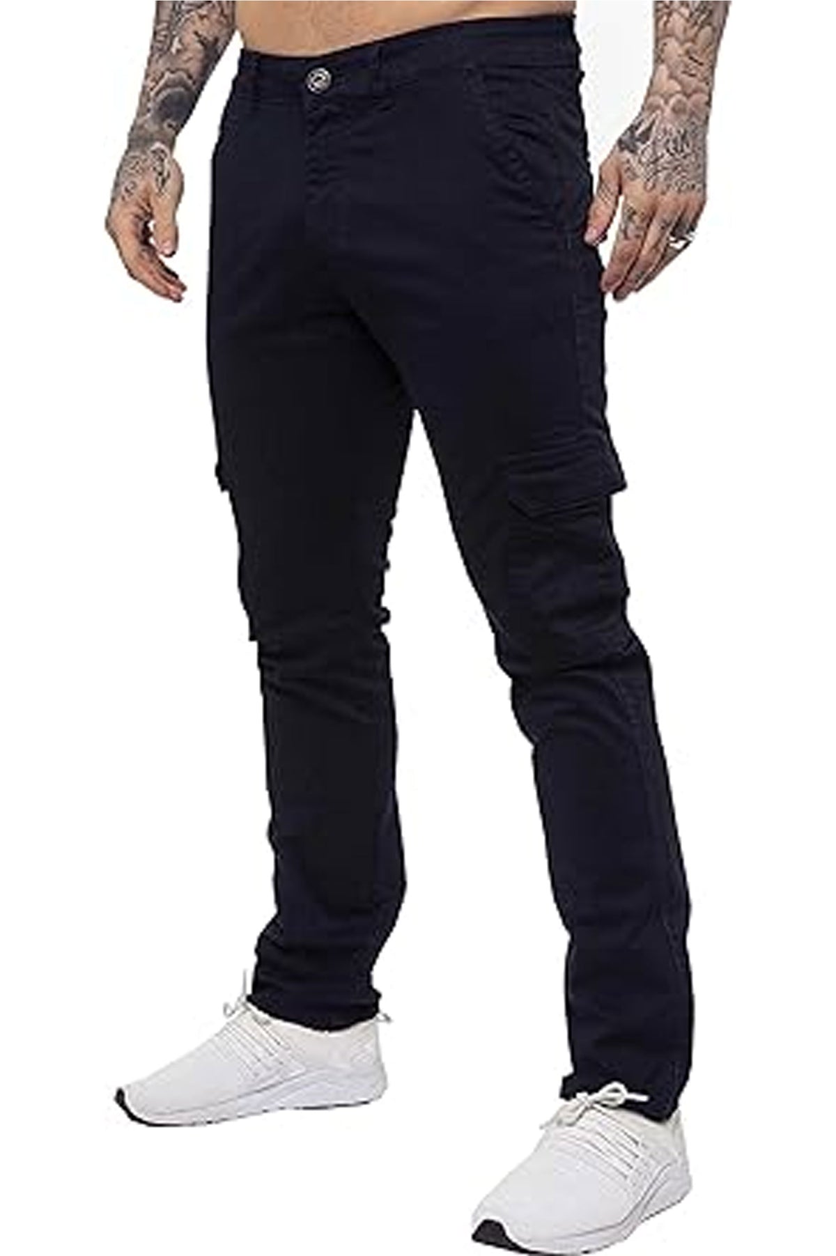 ENZO JEANS MENS CARGO COMBAT TROUSER CHINOS SLIM FIT