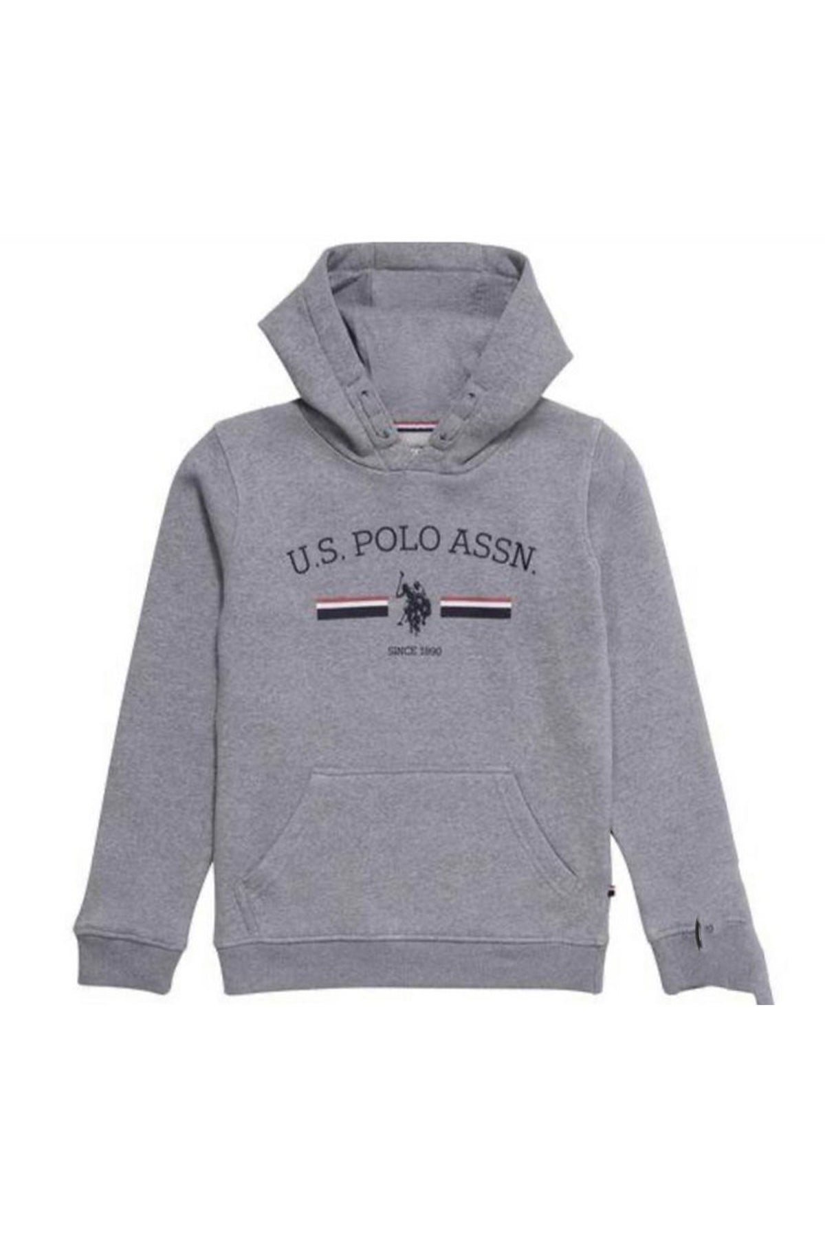 US POLO ASSN BOYS SPORT GREY CREW HODDIE JUMPER