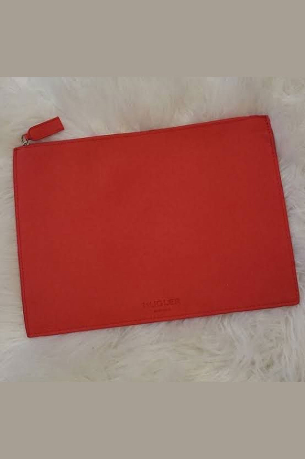 LARGE THIERRY MUGLER RED COSMETICS CASE POUCH BAG